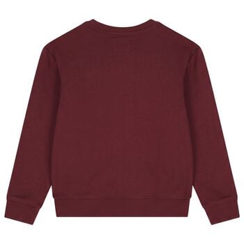 Boys Burgundy Teddy Bear Logo Sweatshirt