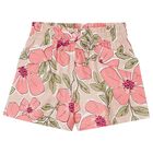 Girls Pink Floral Shorts, 1, hi-res