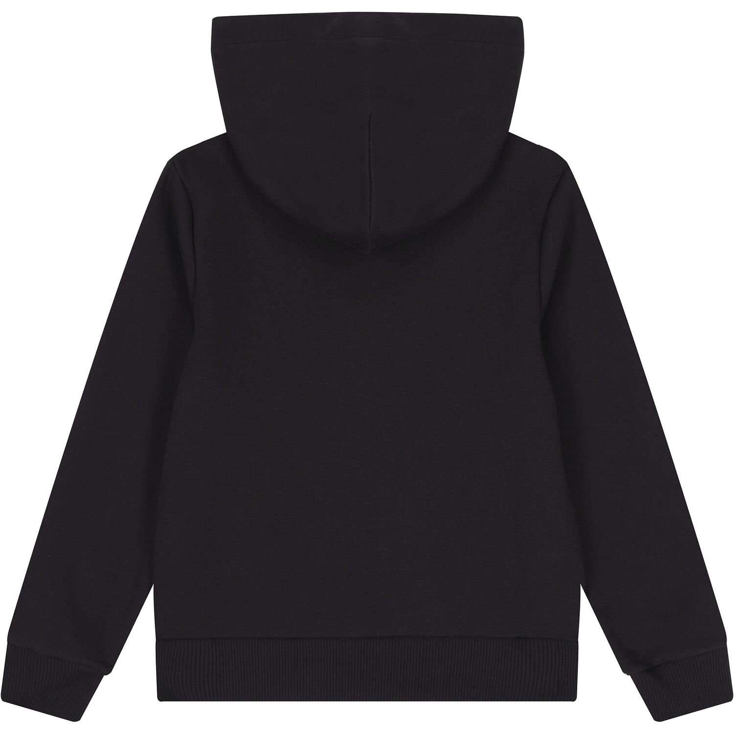 Black Logo Hooded Zip Up Top, 1, hi-res