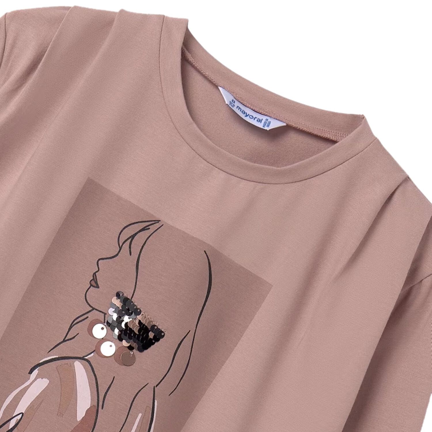 Girls Pink Sequins Long Sleeve Top, 1, hi-res