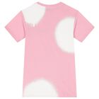 Girls Pink & White Logo Dress, 3, hi-res