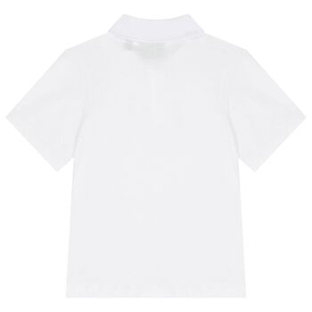 Boys White Logo Polo Shirt