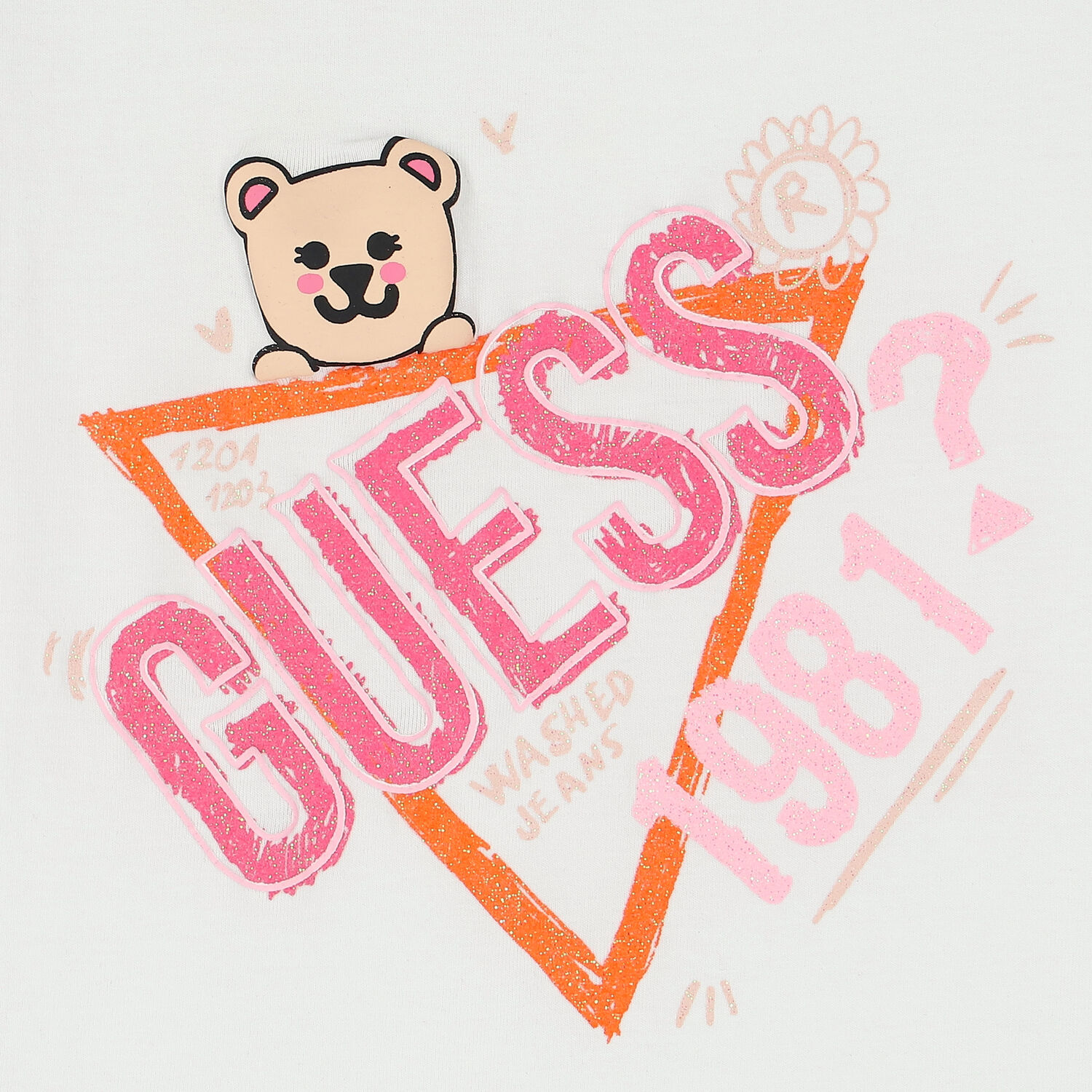 Girls White Logo T-Shirt, 1, hi-res