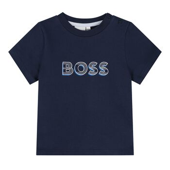 Baby Boys Navy Blue Logo T-Shirt