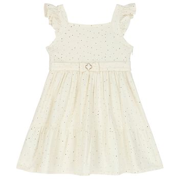 Girls Ivory & Gold Dress