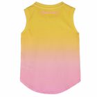 Girls Yellow & Pink Printed Sleeveless Top, 1, hi-res