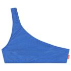 Girls Metallic Blue Bikini, 1, hi-res