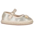 Baby Girls Gold Espadrilles, 1, hi-res