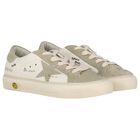 Ivory & Green Logo Trainers, 1, hi-res
