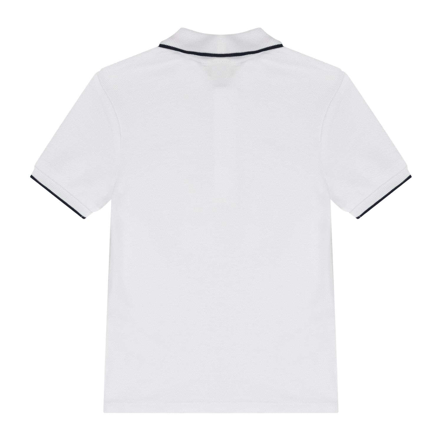 Younger Boys White Logo Polo Shirt, 2, hi-res