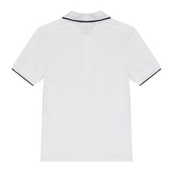 Younger Boys White Logo Polo Shirt