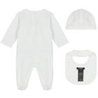 White Logo Babygrow Set, 1, hi-res