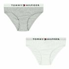 Girls White & Grey Logo Knickers (2-Pack), 1, hi-res