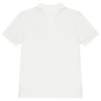 Boys White Logo Polo Shirt