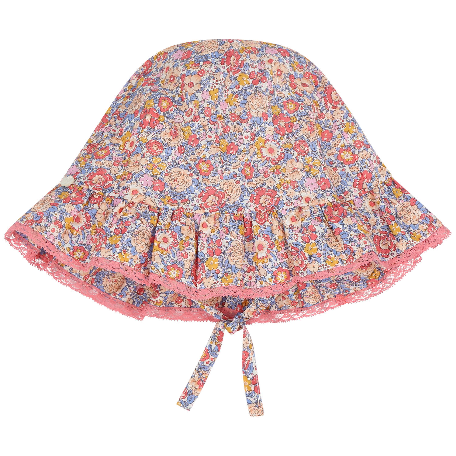Baby Girls Pink Floral Liberty Hat, 1, hi-res