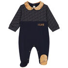 Baby Boys Navy Blue Logo Babygrow, 1, hi-res