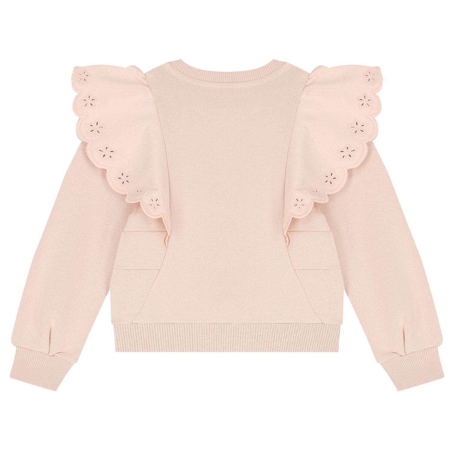 Girls Pink logo Flower Sweatshirt, 1, hi-res image number null