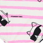 Girls White & Pink Choupette Stripe Swimsuit, 1, hi-res