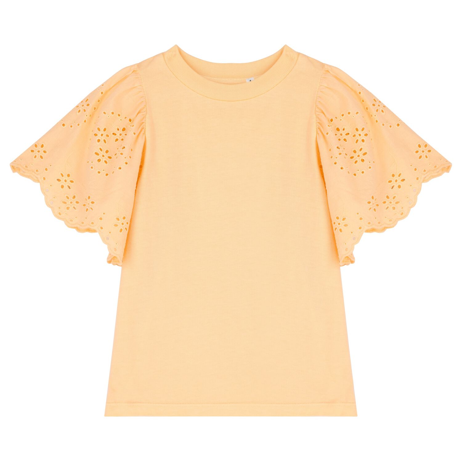 Girls Orange Broderie Anglaise Top, 1, hi-res image number null