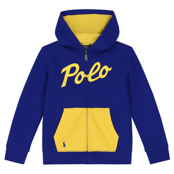Ralph Lauren Boys Blue Logo Zip Up Top, 2 Boys Blue Logo Zip Up Top