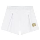 Girls White Logo Shorts, 1, hi-res