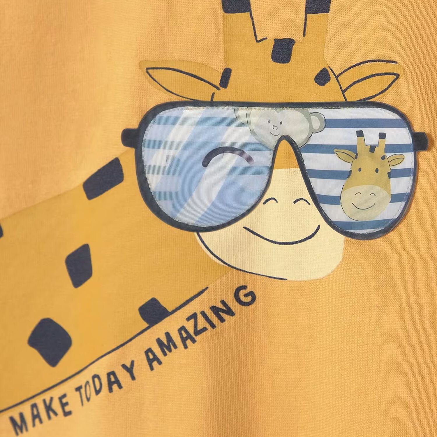 Younger Boys Yellow Giraffe T-Shirt, 1, hi-res