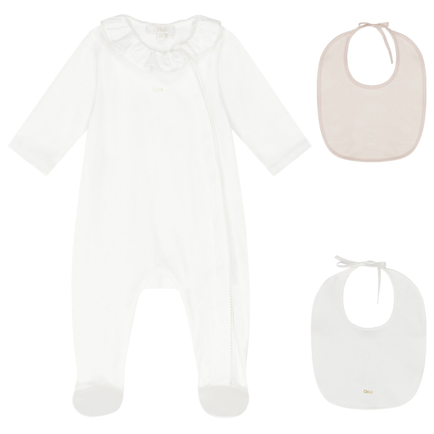 Baby Girls Ivory Logo Babygrow Gift Set, 1, hi-res