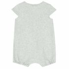 Baby Girls Grey & Pink Logo Romper, 1, hi-res