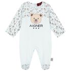 Baby Boys Blue Teddy Bear Logo Babygrow Set, 1, hi-res