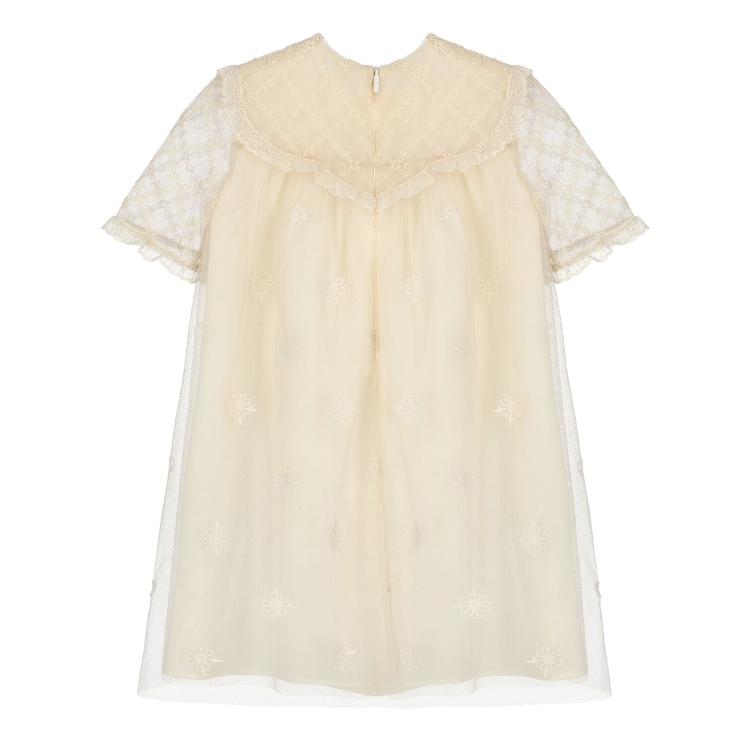 Younger Girls Ivory Floral Dress, 1, hi-res