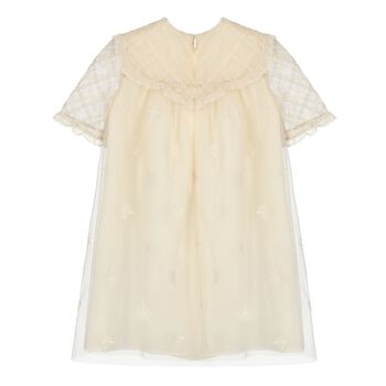 Younger Girls Ivory Floral Dress