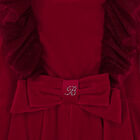 Girls Red Velvet Bow Dress, 1, hi-res