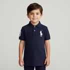 Boys Navy Blue Logo Polo Shirt, 1, hi-res