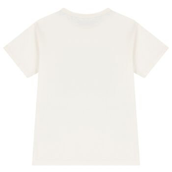 Boys Ivory Zig Zag Logo T-Shirt
