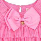Girls Pink Pleated Tulle Dress, 1, hi-res