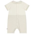 Ivory & Gold Logo Romper, 1, hi-res