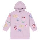 Girls Purple Logo Hooded Dress, 1, hi-res