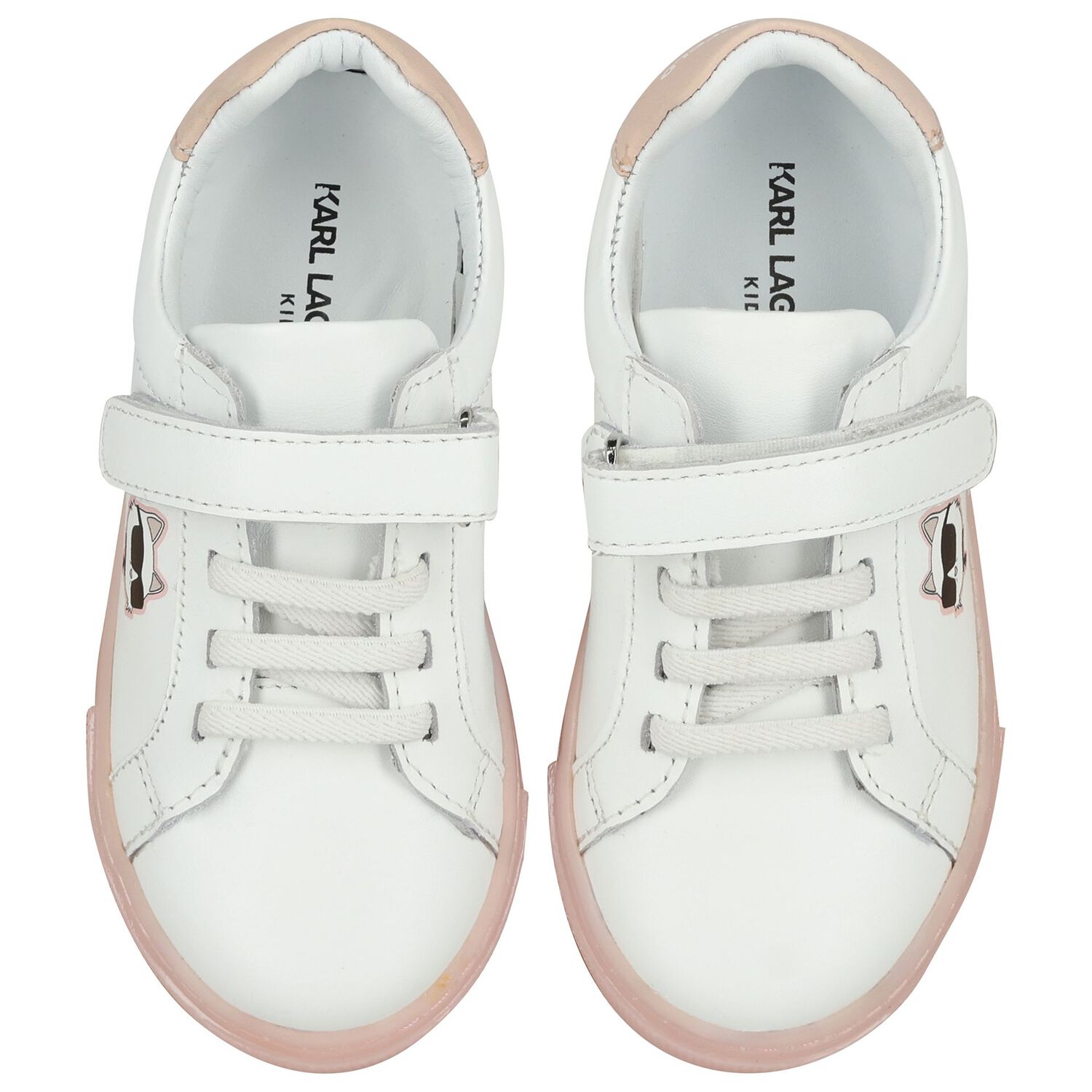 Girls White & Pink Choupette Trainers, 1, hi-res