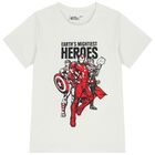 Boys White & Navy Blue Marvel Shorts Set, 1, hi-res