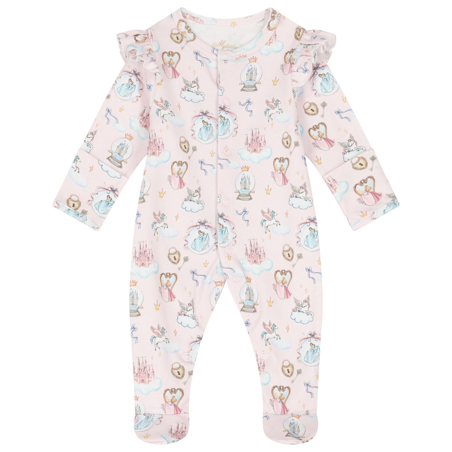Baby Girls Pink Princess Babygrow, 1, hi-res image number null