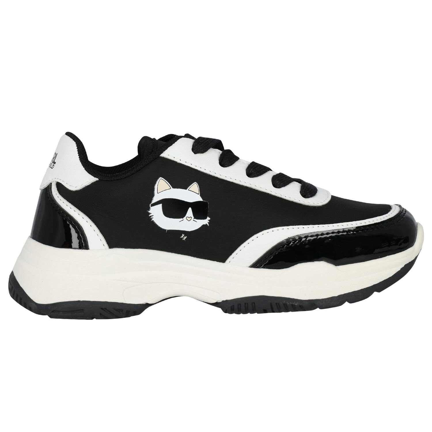 Girls Black Choupette Trainers, 1, hi-res