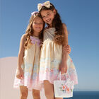 Younger Girls Yellow Floral & Bow Dress Set, 1, hi-res