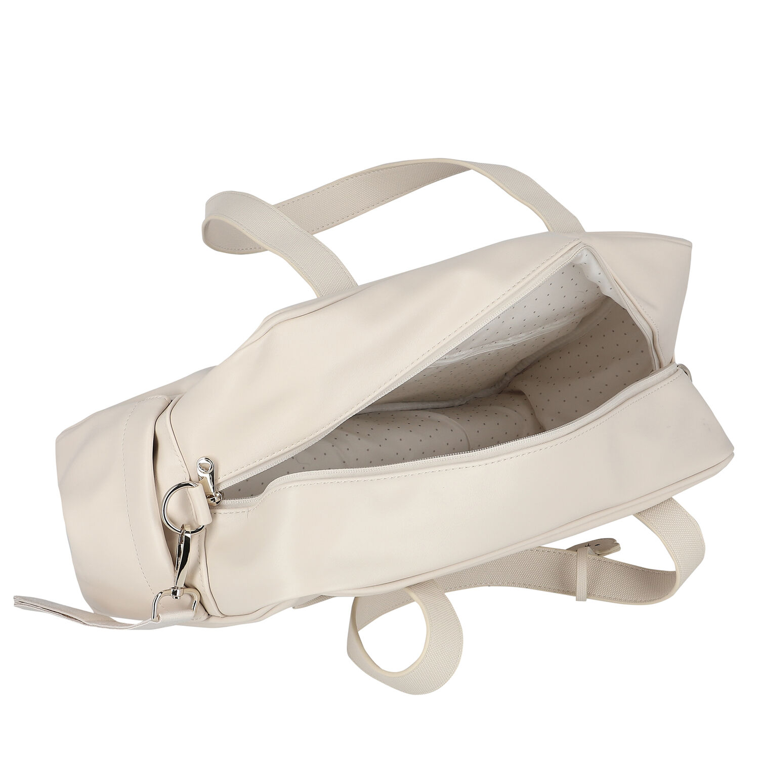 Blue Faux Leather Baby Changing Bag, 3, hi-res