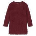 Girls Burgundy Metallic Fringed Dress, 3, hi-res
