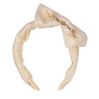 Girls White Glitter Headband, 3, hi-res