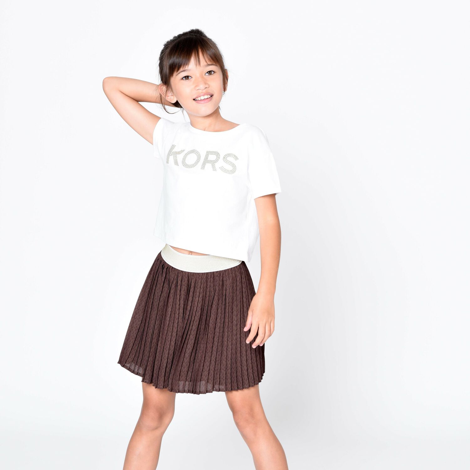 Girls White Logo T-Shirt, 1, hi-res