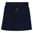 Girls Navy Logo Skirt, 1, hi-res