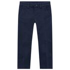 Boys Navy Blue Trousers, 2, hi-res