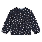 Younger Girls Ivory, Navy Blue & Grey Cat 3 Piece Leggings Set, 1, hi-res