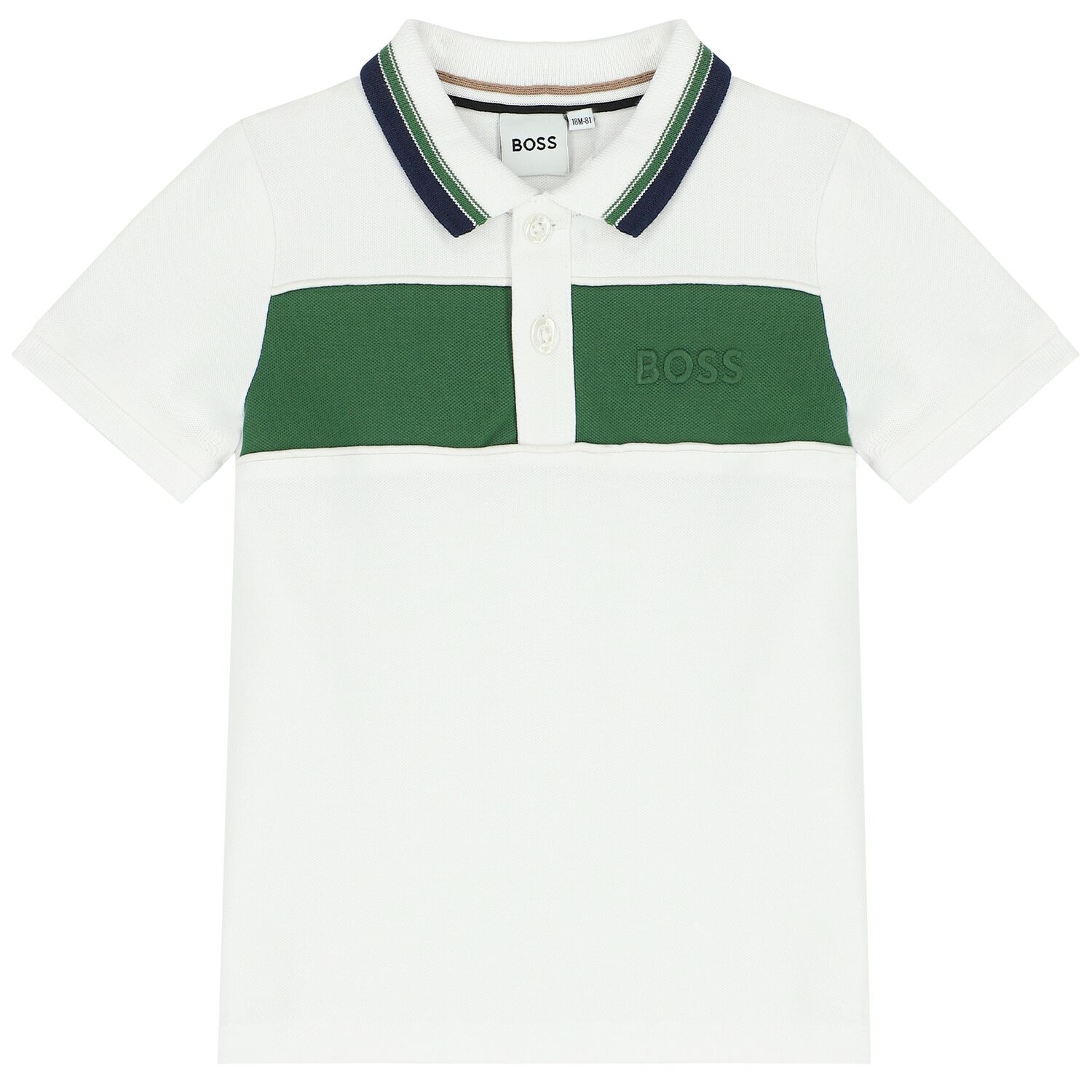 Younger Boys White Logo Polo Shirt, 1, hi-res image number null